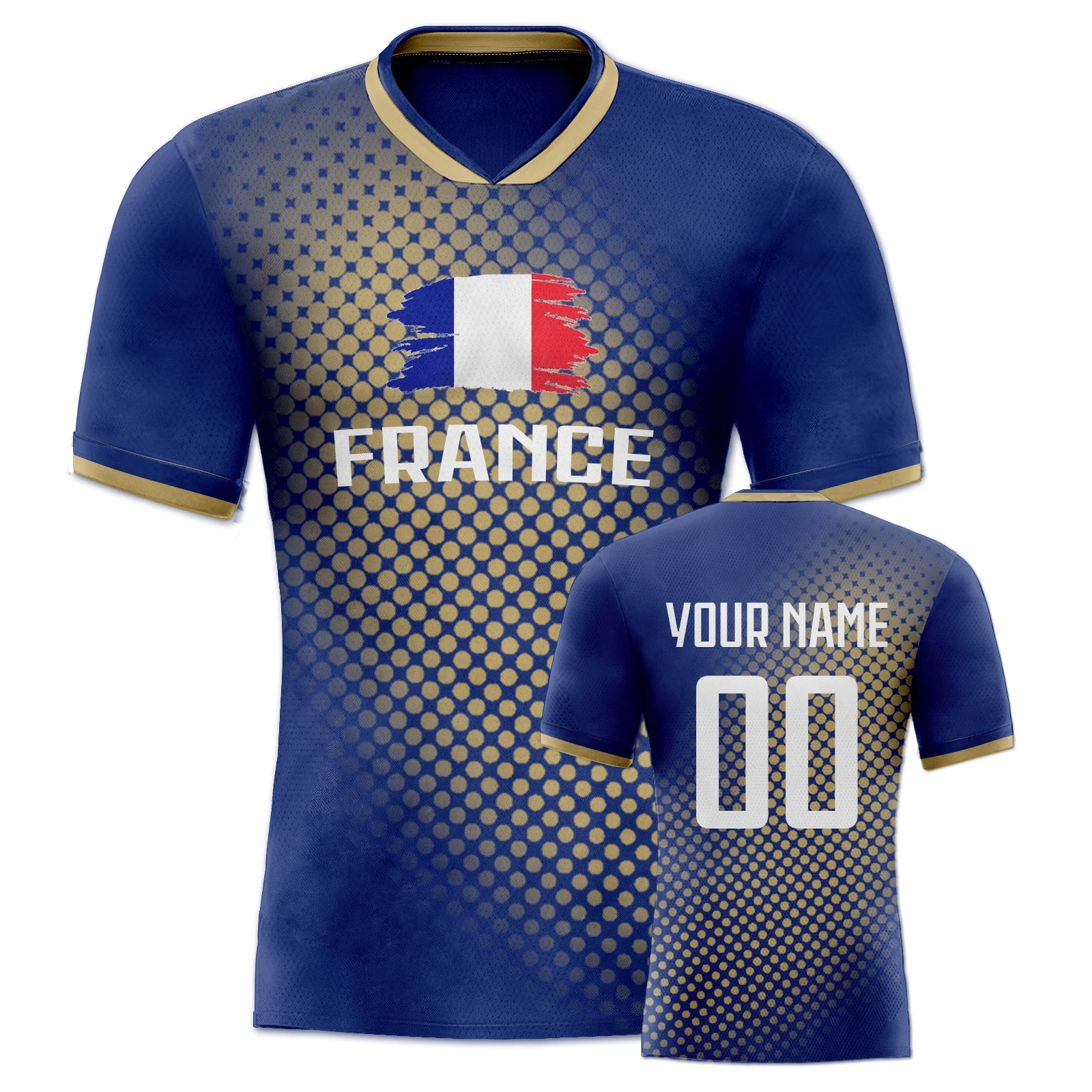 Custom France Soccer Jersey for Men Women Youth Team Club Training Shirt Personalized Name Number Football Uniform Fans Gift