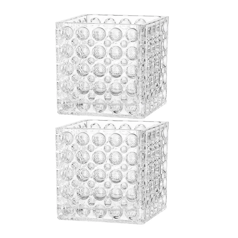 2Pcs Beautiful Glass Holders Long-Lasting Thickened Design Aromatherapy Sleep Aid Decor Glass Holder