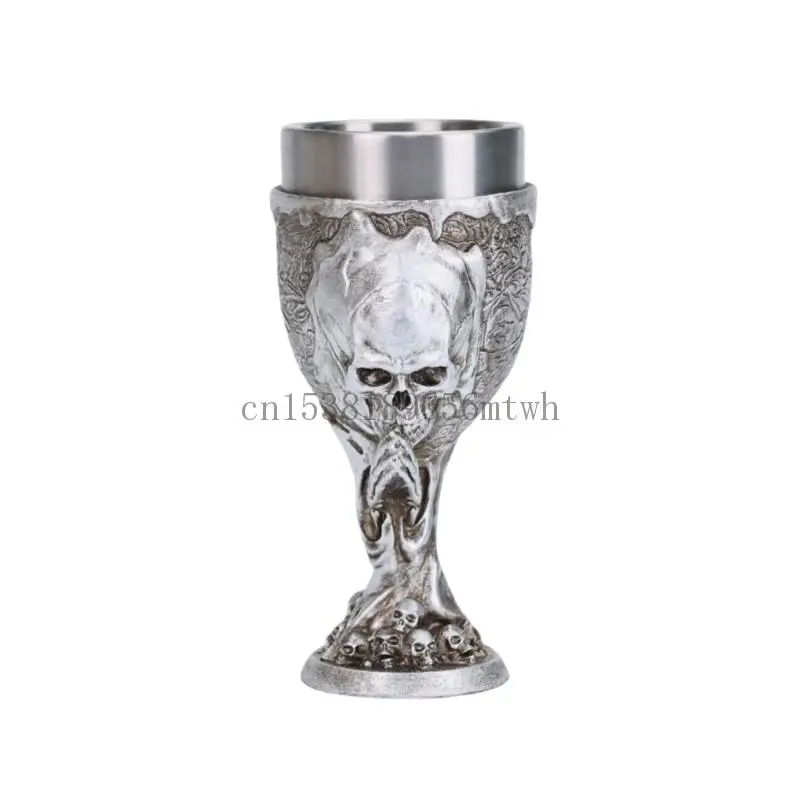 

Nonrust Steel Skull Goblet Engraved Gothic Cup For Themed Parties And Decors B03D