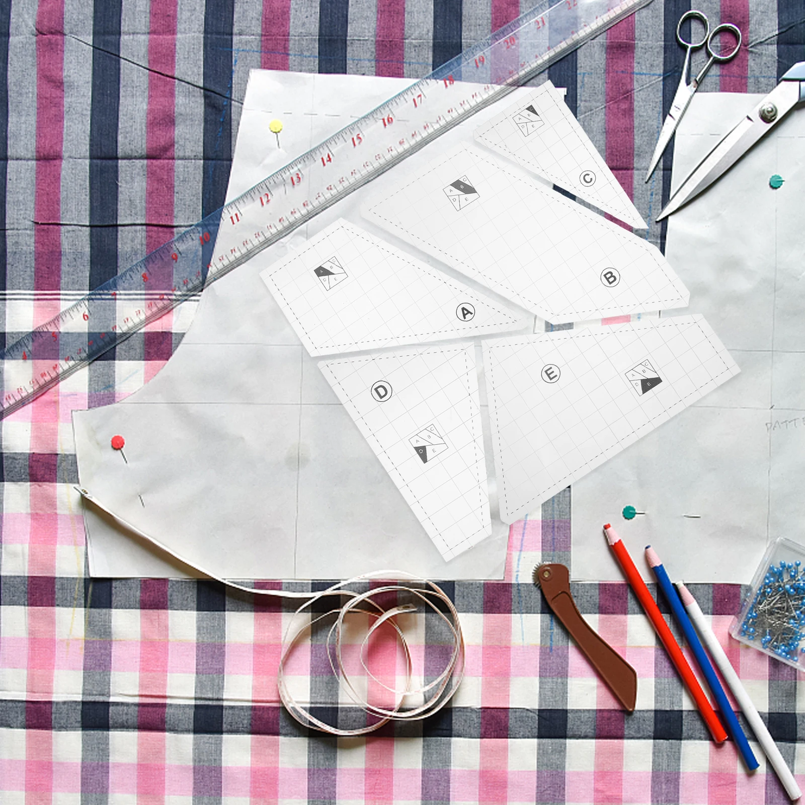 

Sewing Template Kit Quilt Stencil Templates Stencils Hand Quilting Rulers Tools Square Cutting Kits Machine