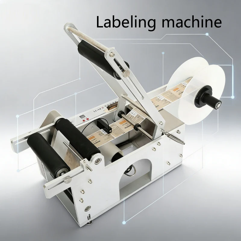 

Semi Automatic Round Bottle Labeling Machine Stamp Dispenser Target Pasters Label Sticker Bottle Labeler