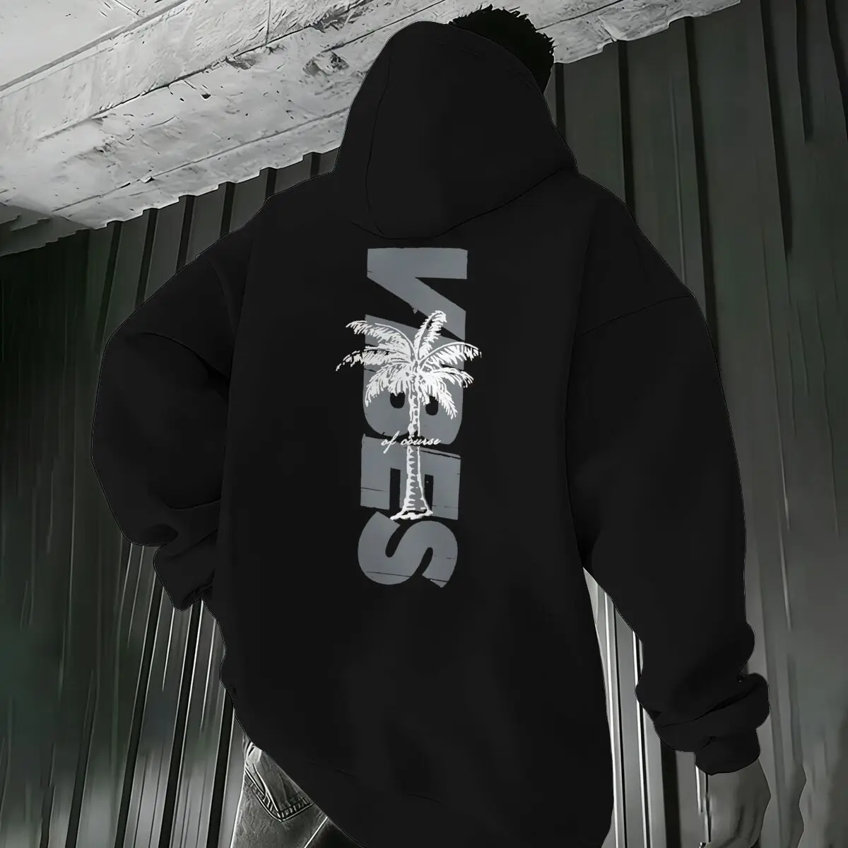 

Men's Clothing Retro Palm Tree Print Fashion Casual Hoodies Ocean Vibes Streetwear Clothing Unisex Vacation Casual Wear