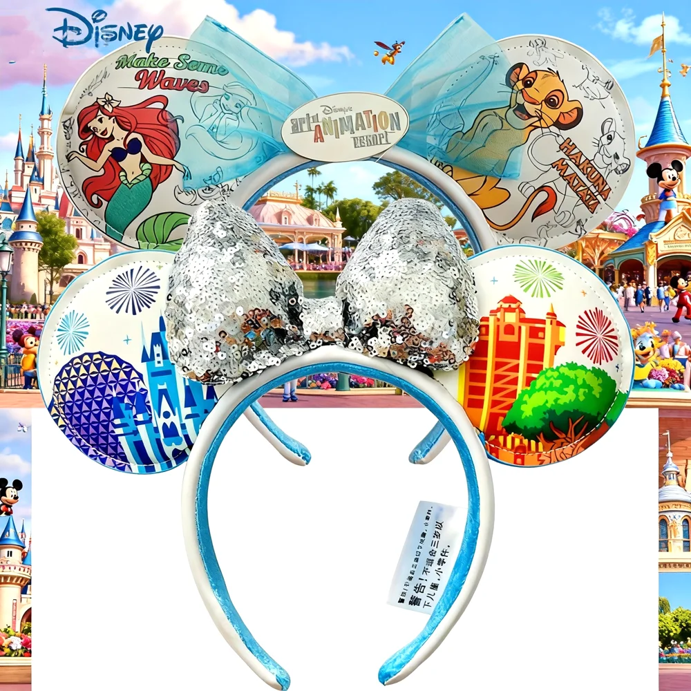 Disney Mickey Mouse Headbands Disneyland Mermaid Lion King Hairband Christmas Birthday Party Halloween Cosplay Costume For Women