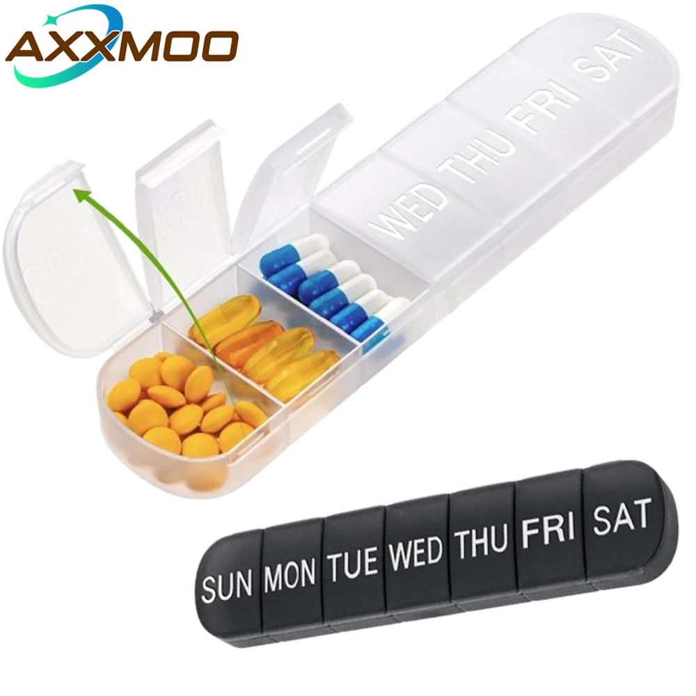 1PCS Large Weekly Pill Organizer, 7 Day Portable Pill Box Case for Big Vitamins, Fish Oil & Supplements