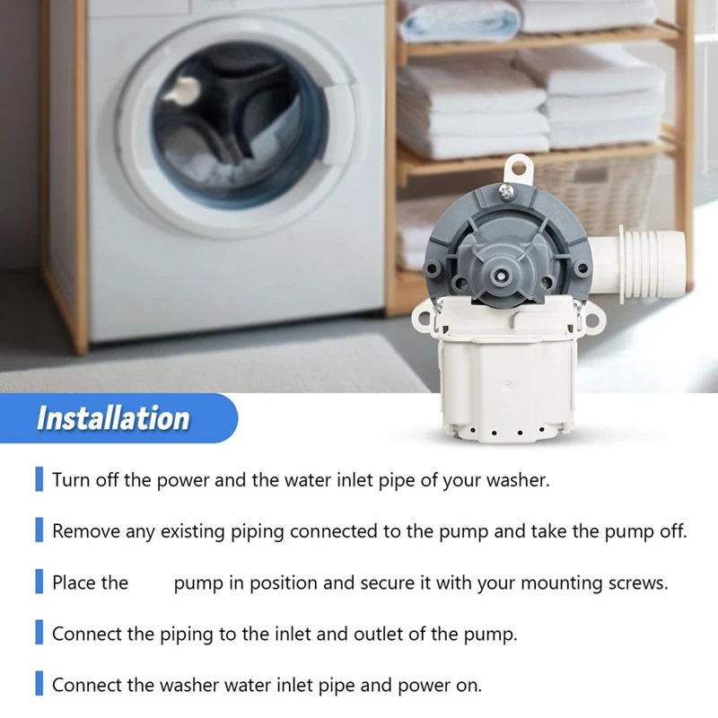 AB15-W 11399437   مضخة تصريف مياه الغسالة متوافقة مع جزء استبدال غسالة Maytag Whirlpool Kenmore Crosley