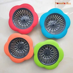 Kitchen Mesh Sink Drain Silicone Strainer Flower Shape Bathroom Drain Hair Filter Fine Hole Drain Trap Waste Screen