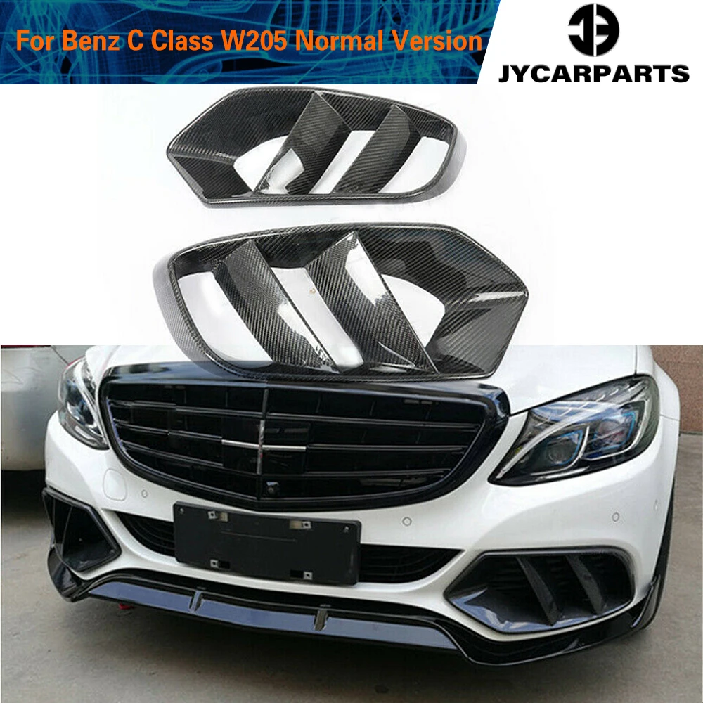 

Front Bumper Air Vent Cover Mesh Grill Frame for Mercedes-Benz C Class W205 C180 C200 Normal Bumper 2015 - 2019 Carbon Fiber