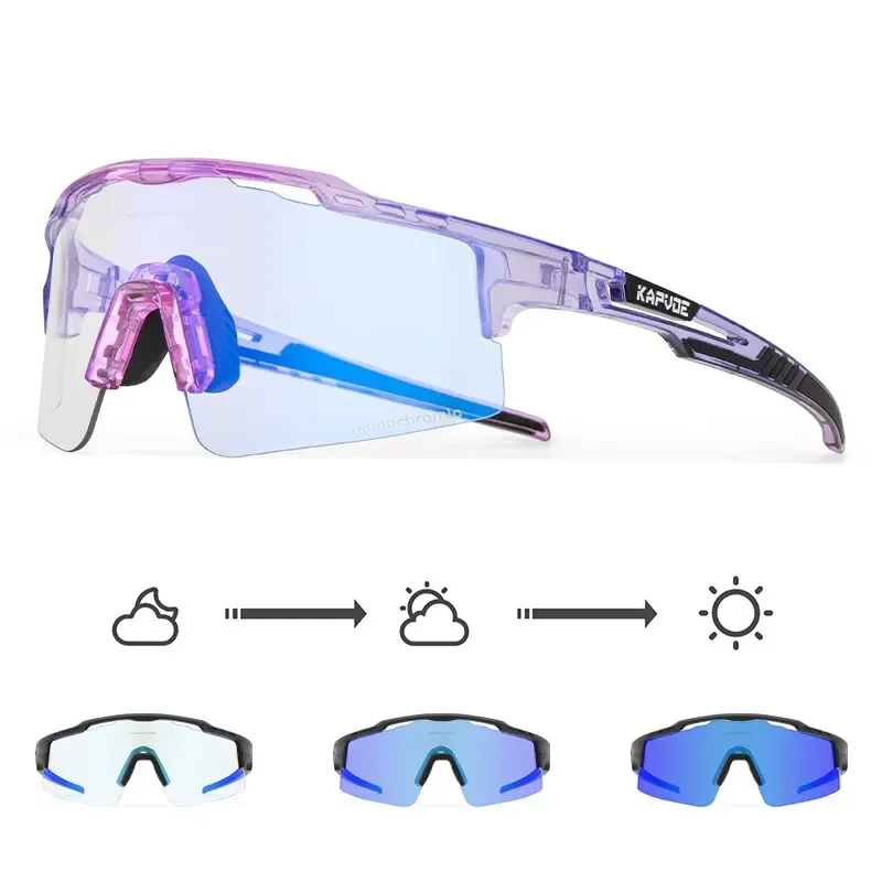 

Kapvoe Photochromic Cycling Glasses MTB Riding Running Sunglasses UV400 Polarized Fishing Goggles Man Woman Bike Bicycle Eyewear