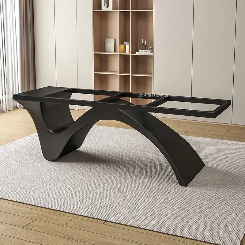 Rock slab table legs bracket Carbon steel table legs Luxury stone tea base Marble table legs Large plate Creative dining t