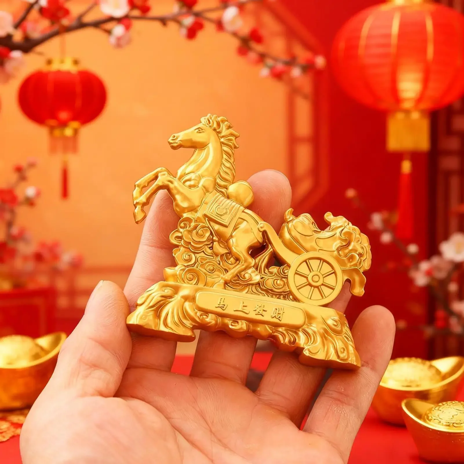 2026 Chinese New Year Horse Statue Golden Metal Decorative Desktop Figurine Feng Shui Decoration Symbolizes Wealth Good Fortune view 5