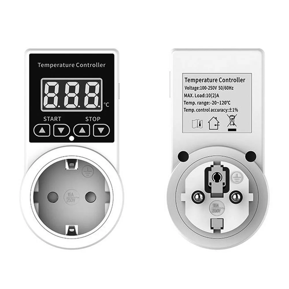 

​Digital Thermostat Socket Switch EU Plug AC 100-250V Temperature Controller Outlet Heating Cooling Thermostat with Sensor Probe