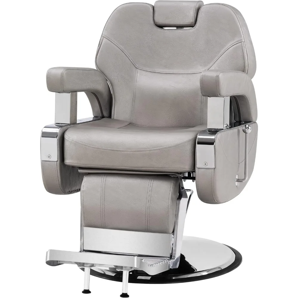 

Pedicure Chair. Hydraulic Recline Barber Chair All Purpose Salon Beauty Spa Styling Equipment 9206 (Silver Grey)