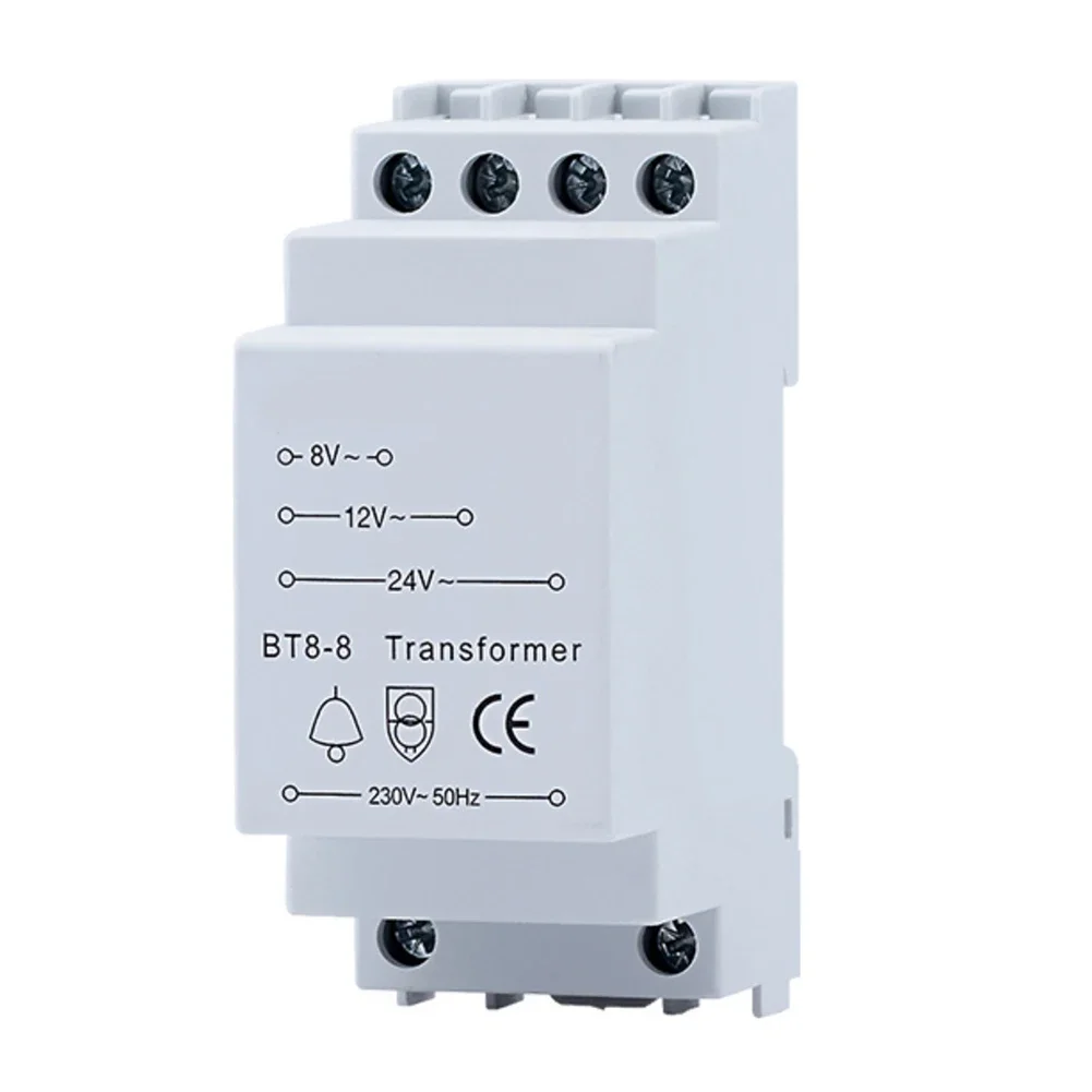 Doorbell Transformer 8V 12V 24V Bell Transformer Low Frequency For 35mm Guide Rail Mounted For Home Safety Applications