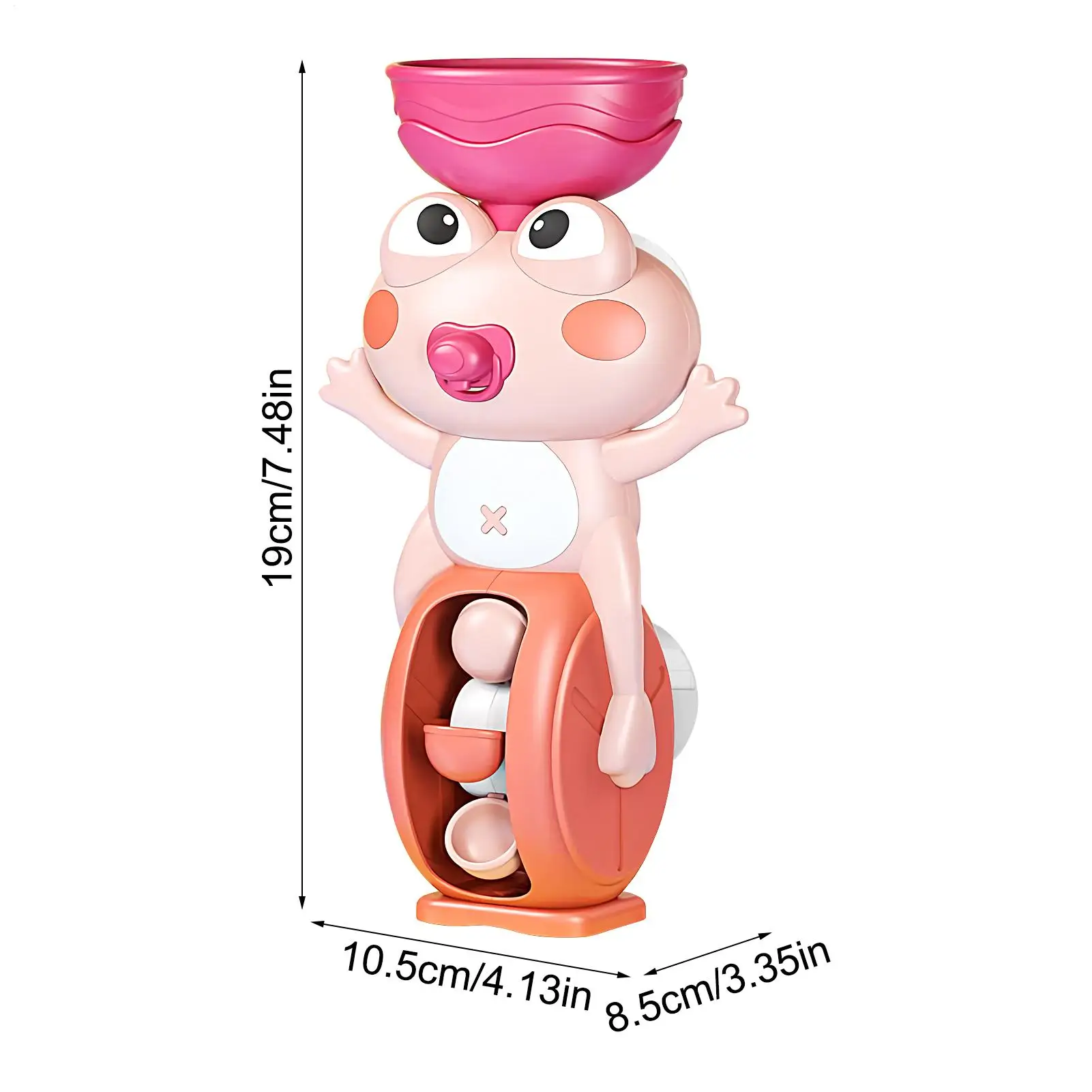 Tub Toys Waterfall Bathtub Toy Suction Cup Frog Shape Water Educational Game for Age 3 Boys Sensory Play Home Pool Travel Hotel