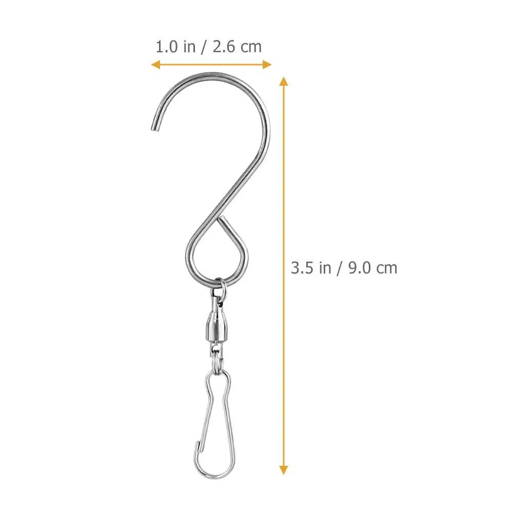 10Pcs Swivel Hooks Stainless Steel Rotating Hanging Clips Strong Rotating Hanging Hooks Wind Chimes Bird Feeder Plant Pot Lamp
