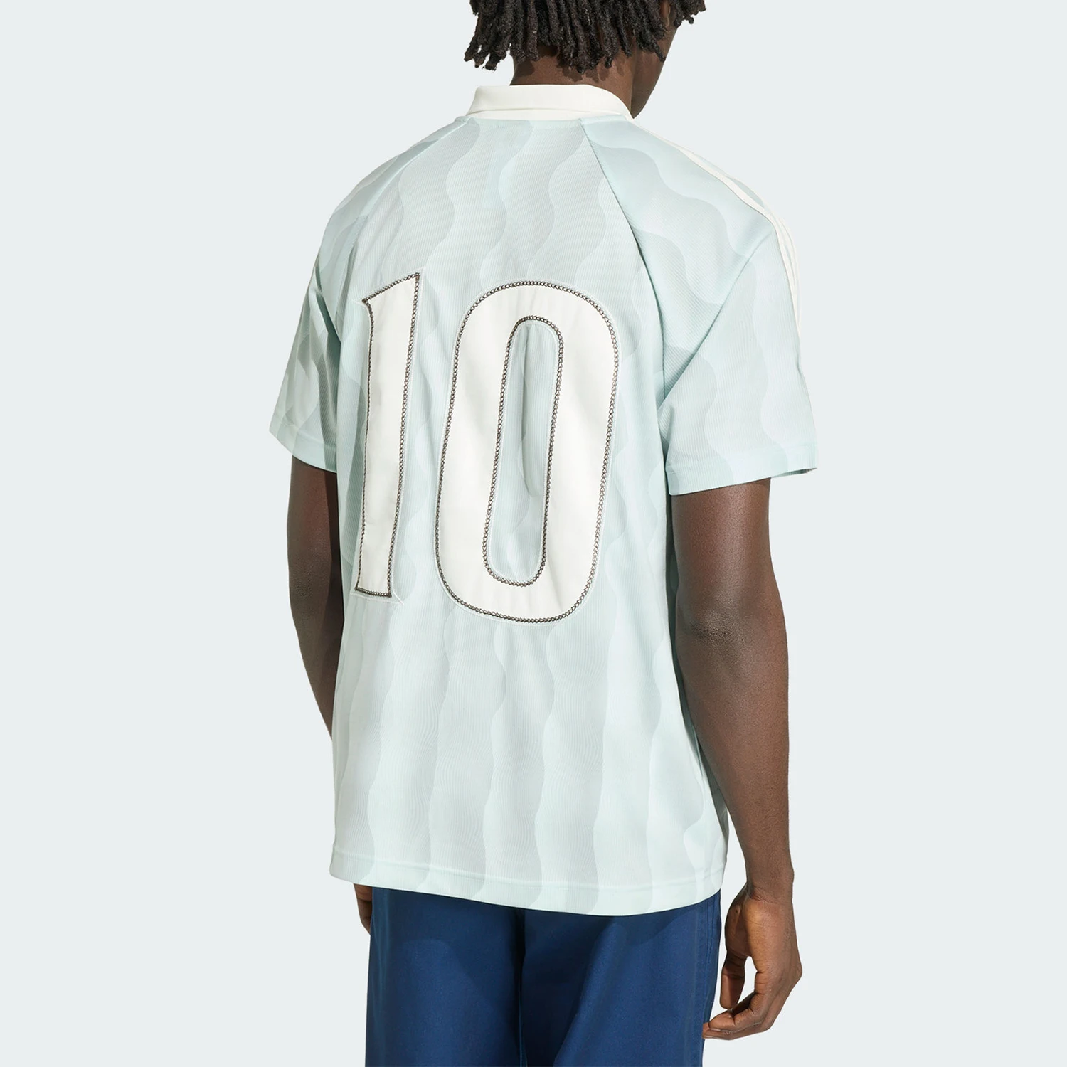 Adidas genuine JERSEY men's shirt with wave pattern short sleeved polo shirt KX1256