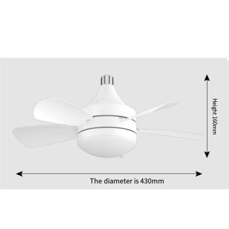 AA19 Socket Ceiling Fans With Lights And Remote - Socket Fan Light With Dimmable Led Light Bulb,Screw In Small Ceiling Fan