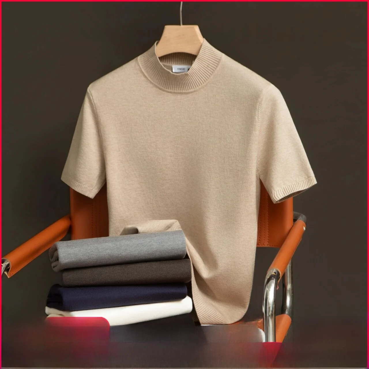 

Lycocell Blended Fabric Men's ort Sve f High Collar Sweater Trendy Winter New Arrival Comfortable Soft Polyester Blend