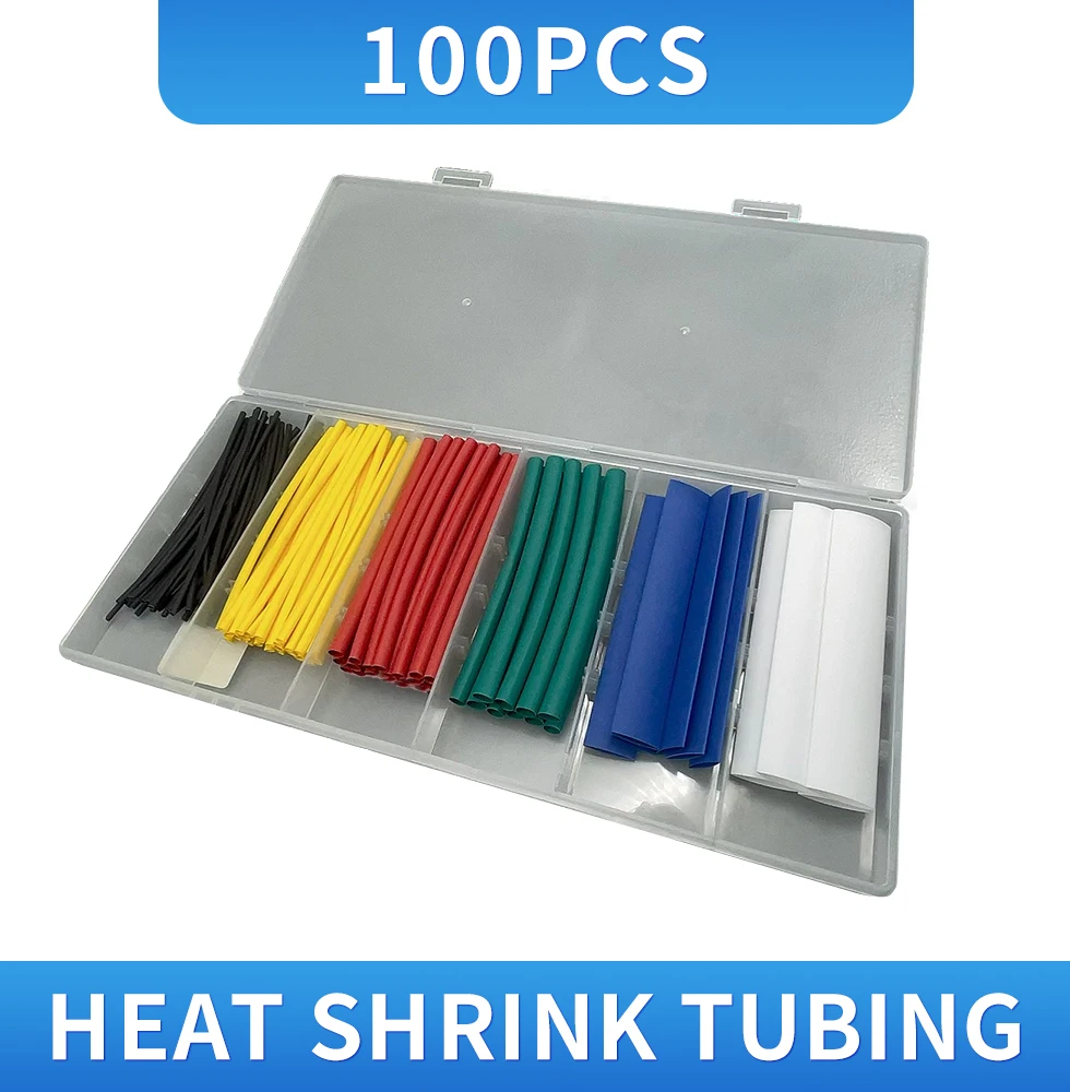 100PCS color heat shrink tubing insulated wire soft cover protective tube data wire insulation household shrink tubing hot melt