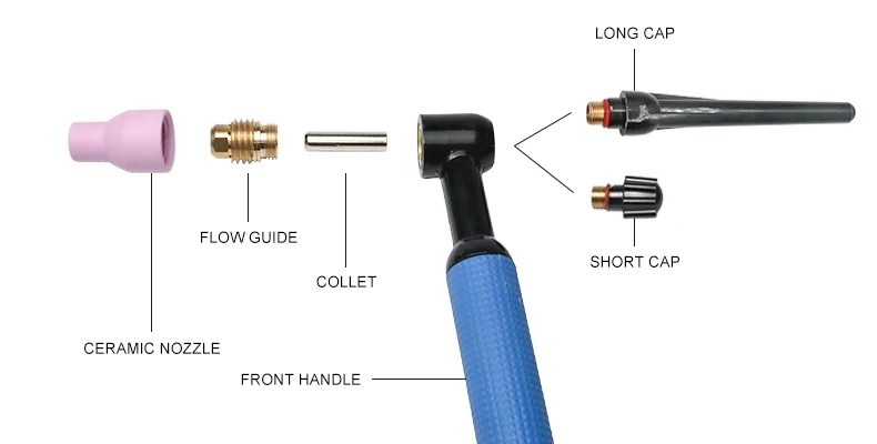 شعلة لحام مبردة بالهواء برأس مرن QQ 300A عالية الجودة