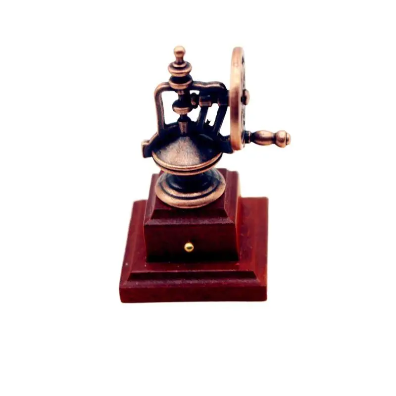 1Pcs Mini Metal Classic Manual Vintage Coffee Maker Emulates Life Decor 1:12 Simulation Coffeemaker Coffee Dollhouse Accessories