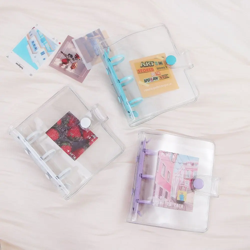 Stationery Handbook Glitter Transparent Notebook Pages Photo album Binder Notebook Cover Card Organizer 3 Hole Binder Clip