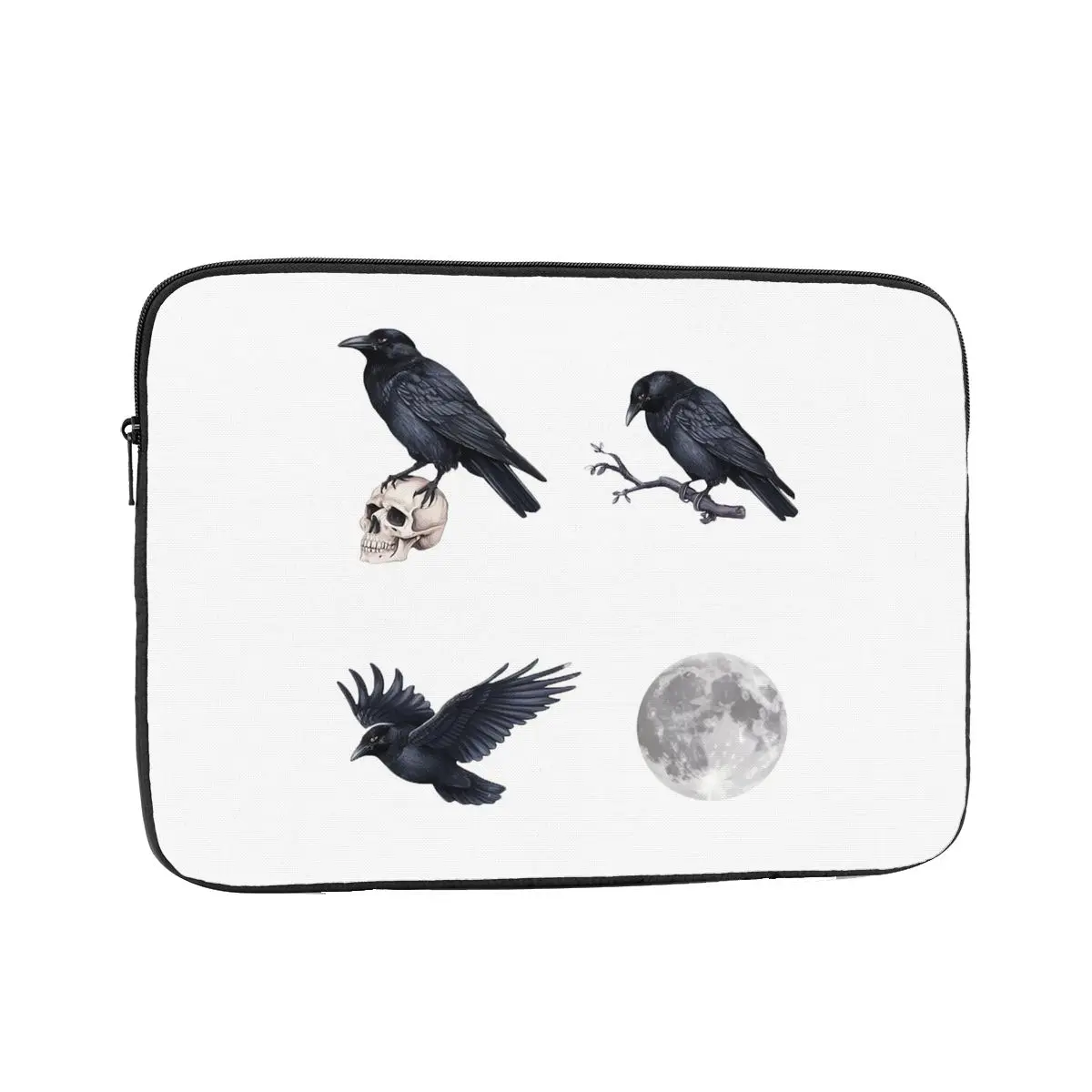 

Модный черный ворон, ворона, череп и луна, чехол для ноутбука, сумка для ноутбука, противоударный чехол для планшета, сумка