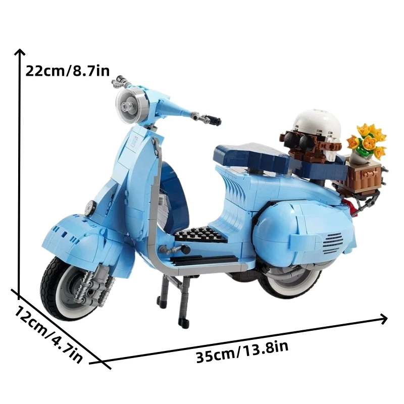 Technische Romeinse Vakantie Vespas 125 Motorfiets 23001 Bouwstenen Stad MOTO Model Bricks MOC 10298 Monteren Speelgoed Kid Jongen Geschenken