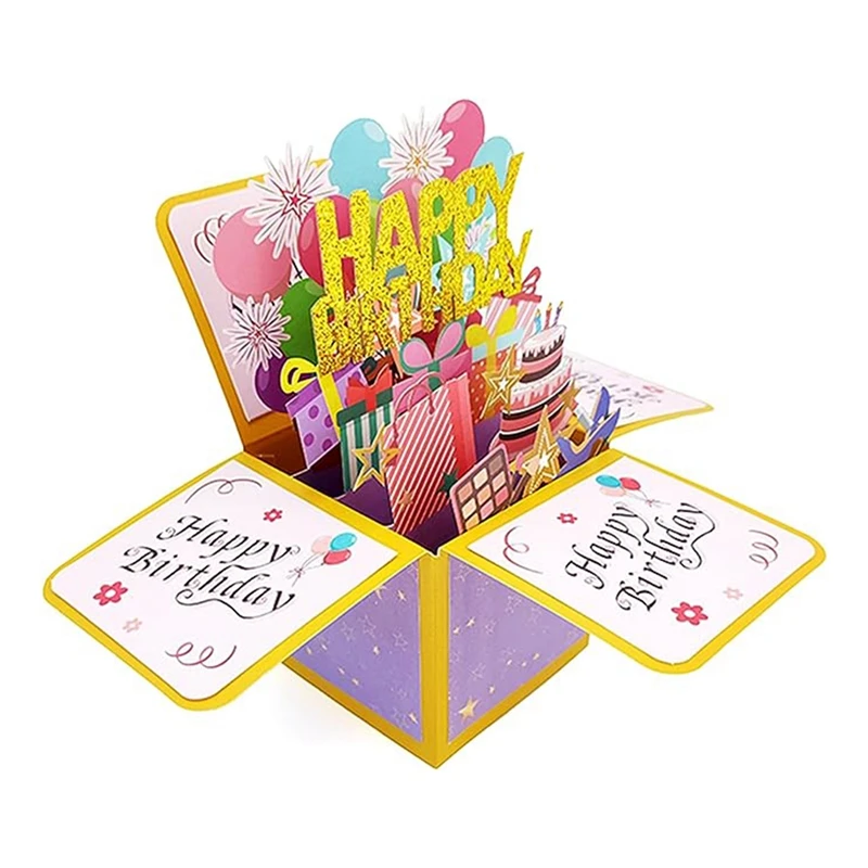 Birthday Greeting Card Three-Dimensional Birthday Greeting Card Hollow Birthday Letter Card Birthday Gift For Children Durable