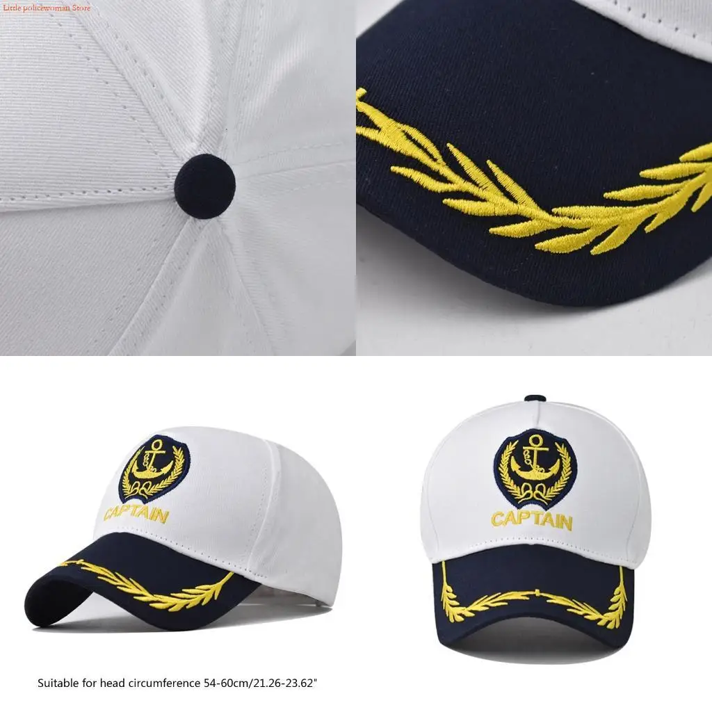 

F92D Sailor Ship Boating Captain Military Hat Adult Kids Marine Baseball Hat Sea Boating Cosplay Party Cosplay Outfit