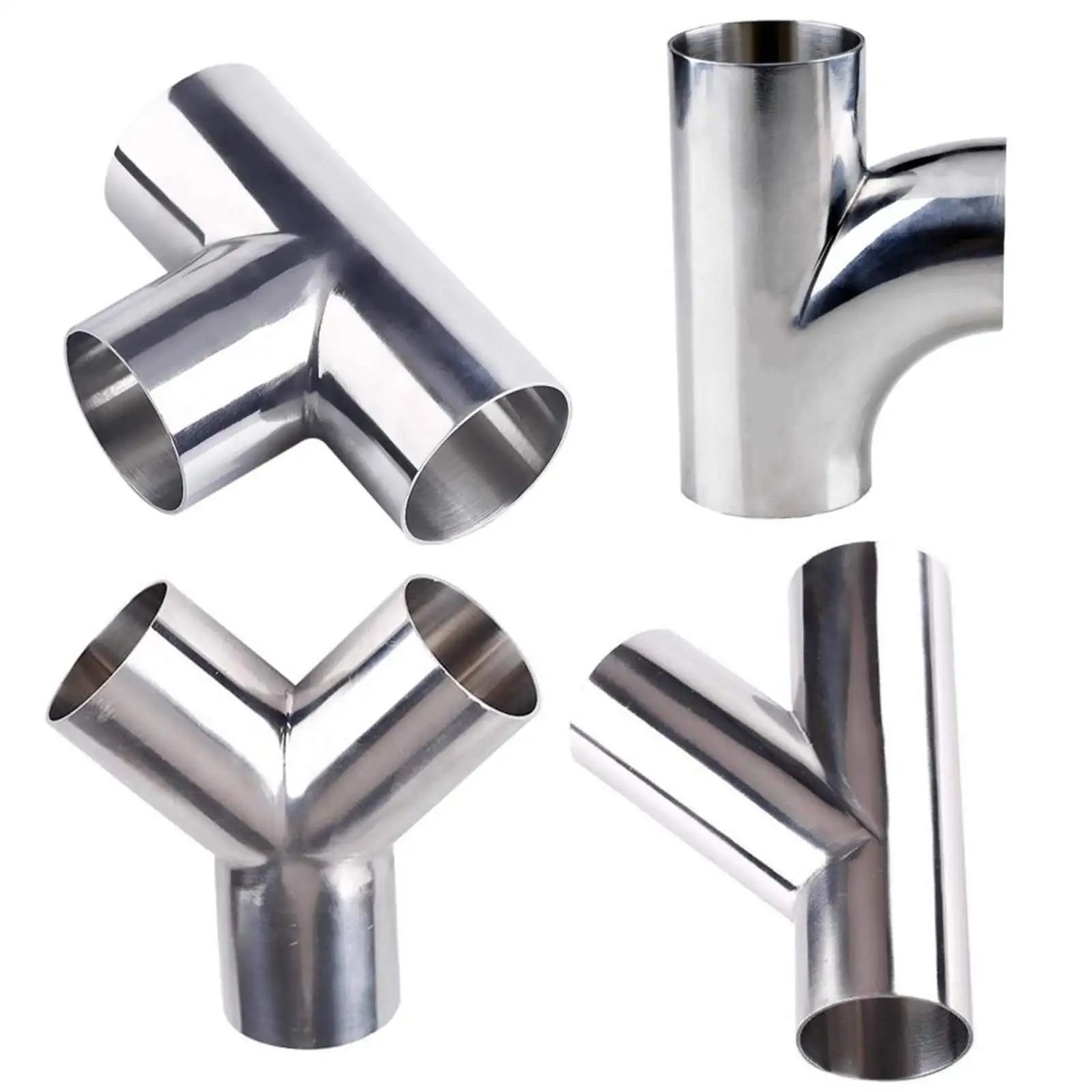 Outer Diameter 12.7/16/19/22/25/28/32/38/45/51/57/63/76/89mm 304 Stainless Steel Sanitary Tee/R/Y Shape Weld Pipe Fitting