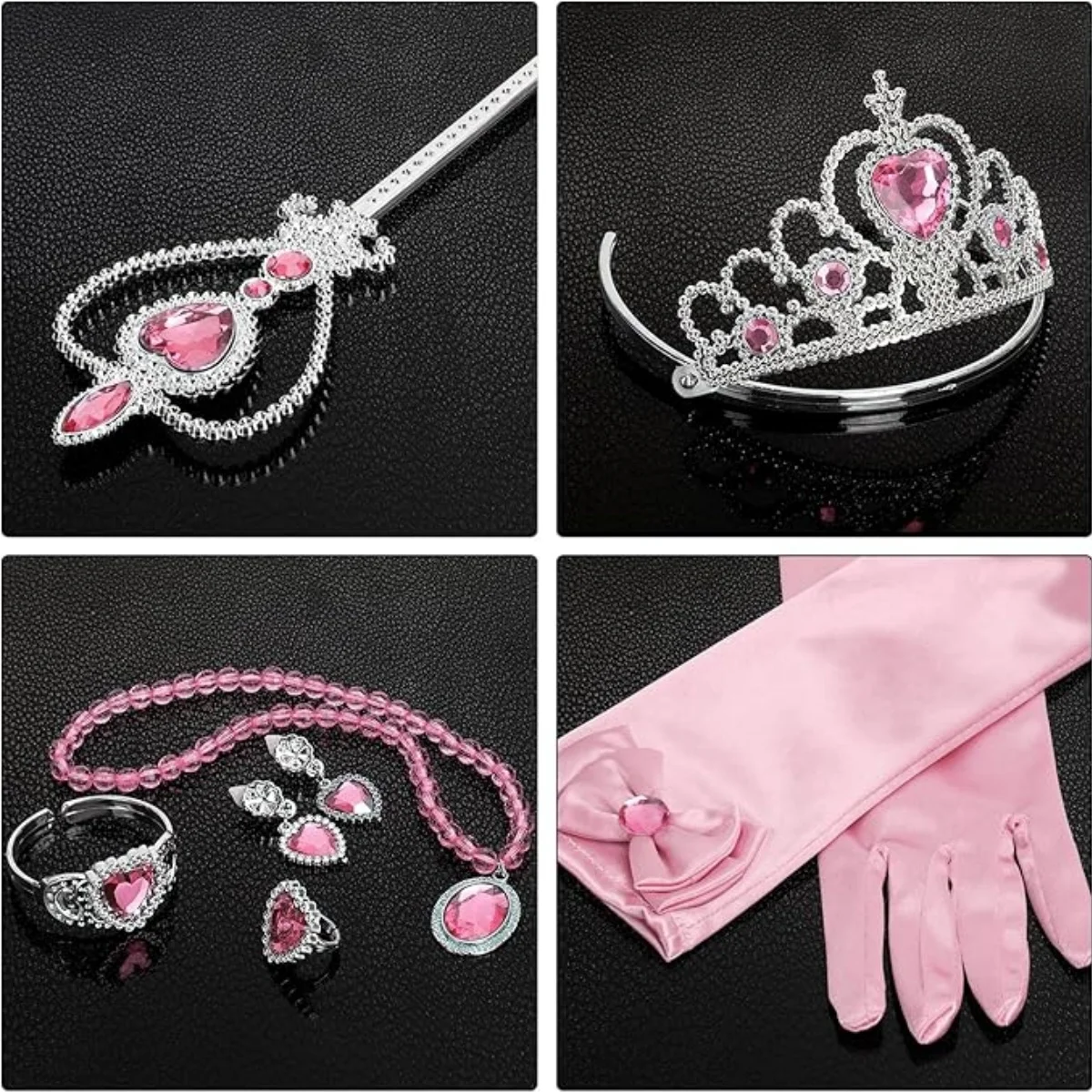 8 pezzi/set ragazze principessa abito costume accessori cosplay guanti bacchetta corona set di gioielli