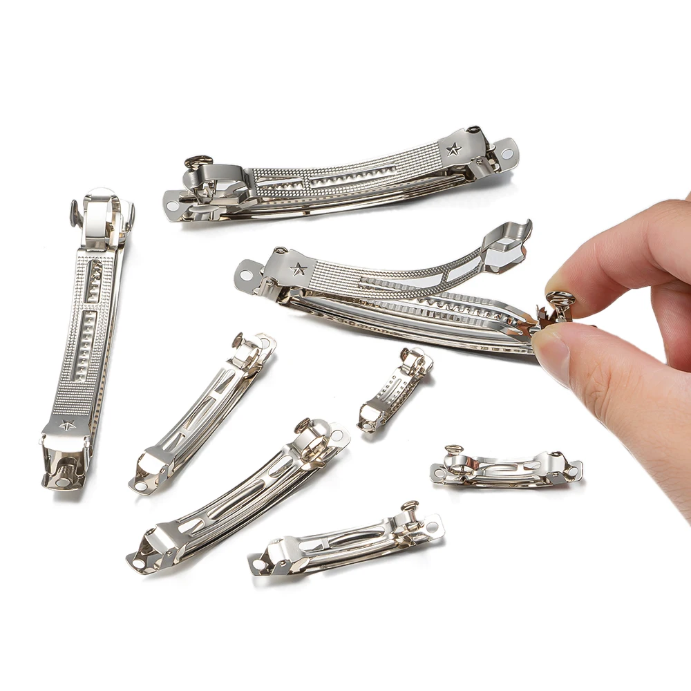 10 Stück Metall-Haarspangen-Stil, Feder-Haarspangen, leere Basis, Zubehör für DIY-Haarnadel, Schmuckherstellung, Zubehör, Zubehör – Detail 5