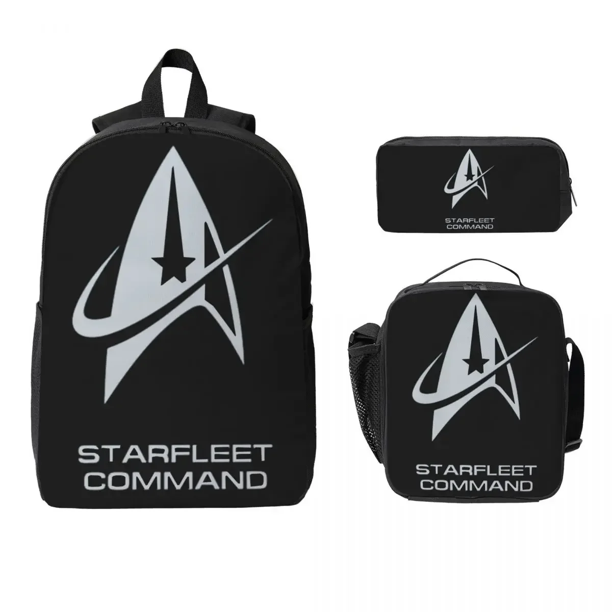 Star Treks Science Fiction TV Series Backpack Boys Girls BookBag School Bag Shoulder Bags 3ps Insulated Lunch Bag Pencil Case