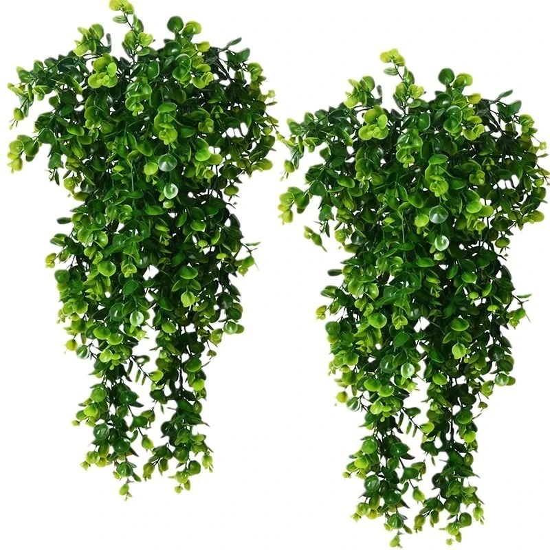 Artificial 5Forks Rattan Eucalyptus Wall Hanging Simulation Greenery Fake Hanging Plants Vine Diy Home Outdoor Decor Plant