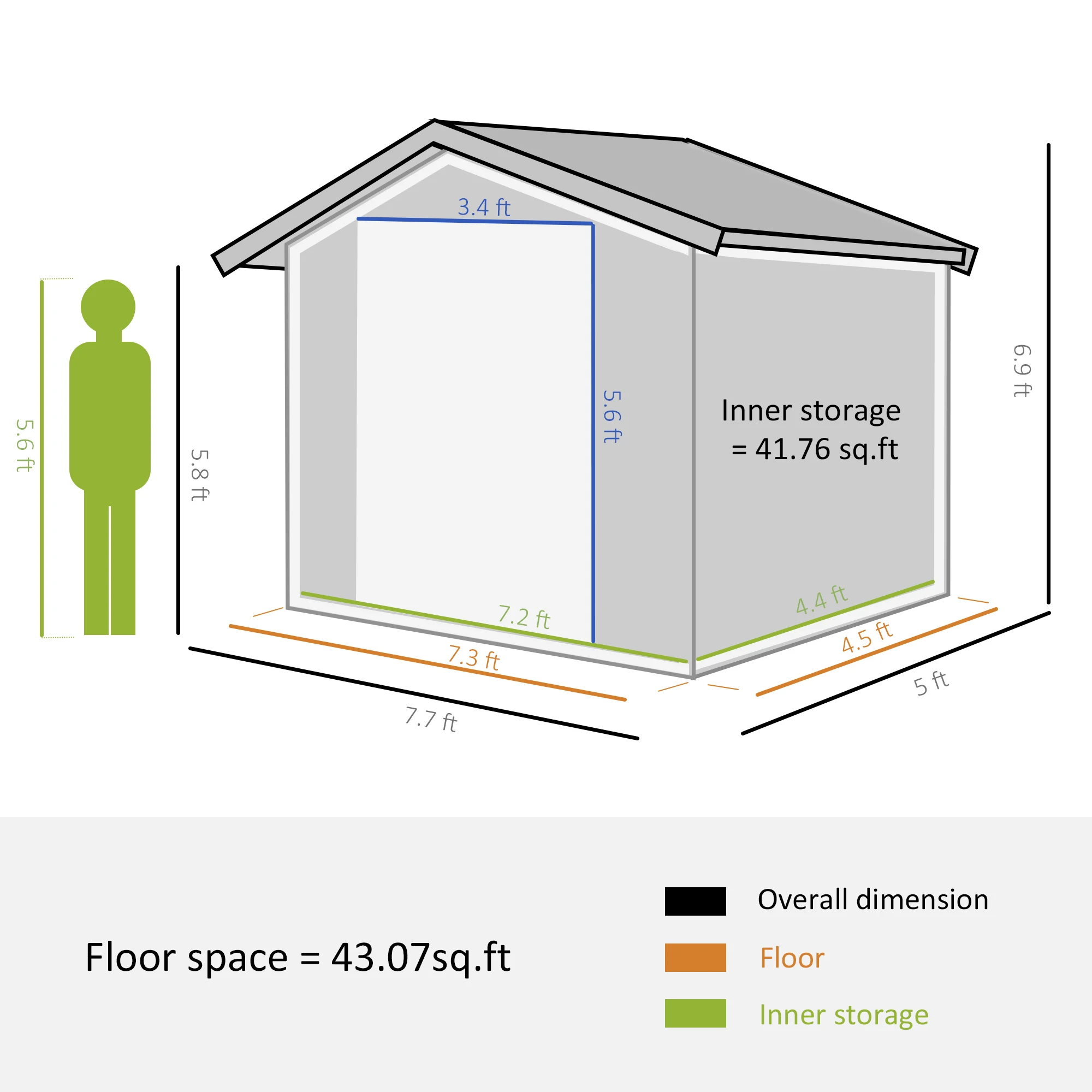 Garden Shed Storage Tool Overlap Construction Sliding Door Brown Wood Grain