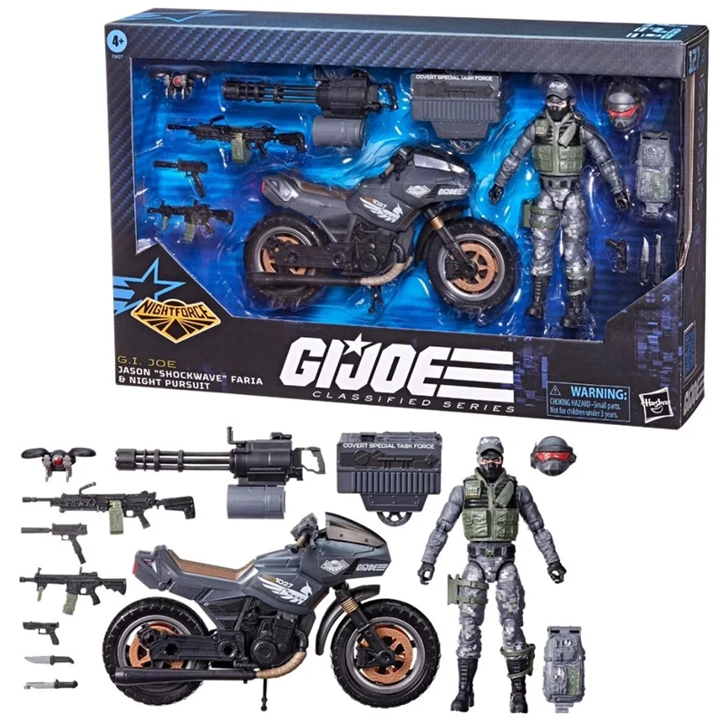 Hasbro G.I. Figura De Ação Anime, Original, Em Estoque Joe Classificado Série Shockwave Faria e Modelo De Perseguição Noturna, Série Classificada, G.I. Jasão