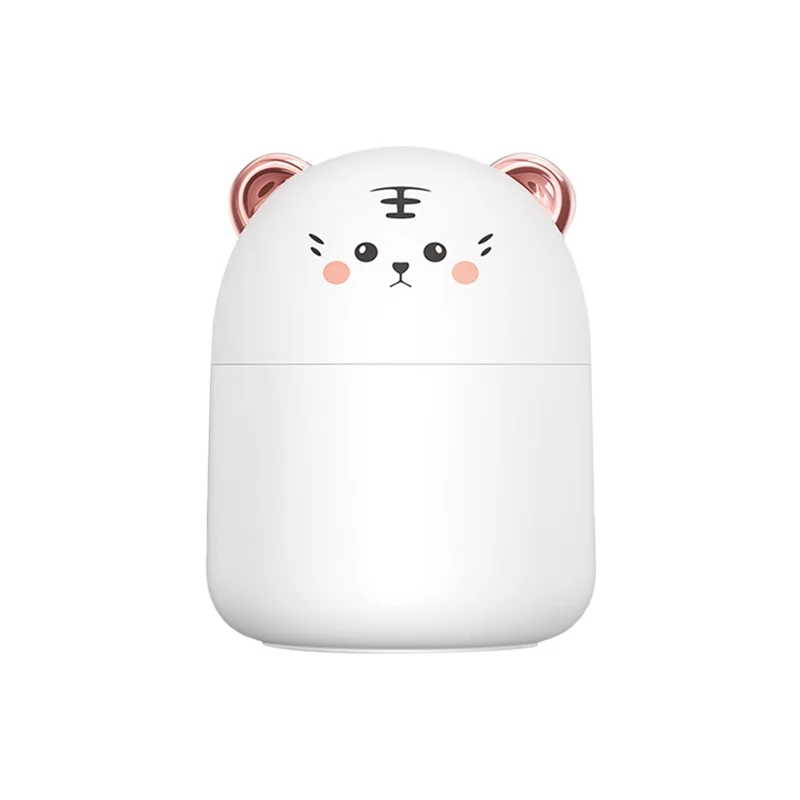 250Ml Mini Cute Pet Air Purification Humidifier Plugged in for Use Air Humidifier with Atmosphere Light for Home White