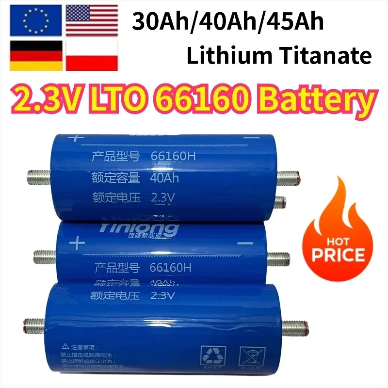 2.3V 45Ah for Electric Boat Solar Speaker DIY Power System 12V 24V 48V Yinlong Lithium Titanate LTO Battery 10C