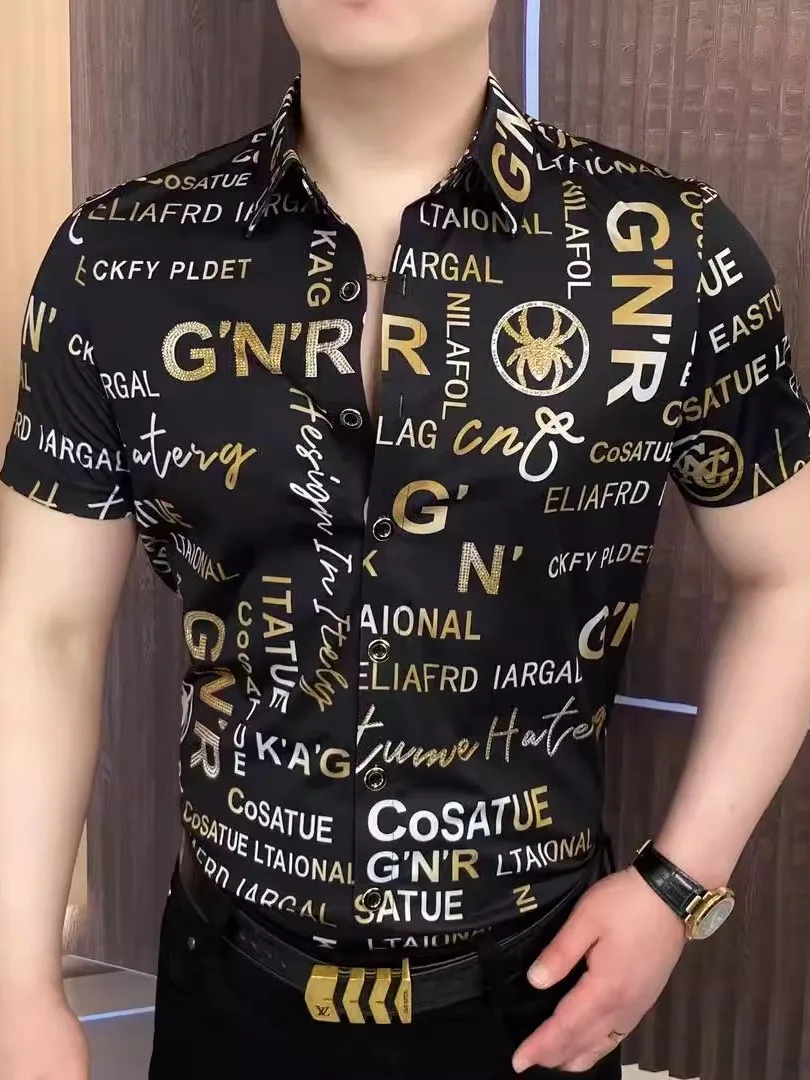 

Мужская футболка из тяжелого дышащего трикотажа, повседневная, модная, летняя, новая коллекция, с аппликацией из стразов, европейский стиль