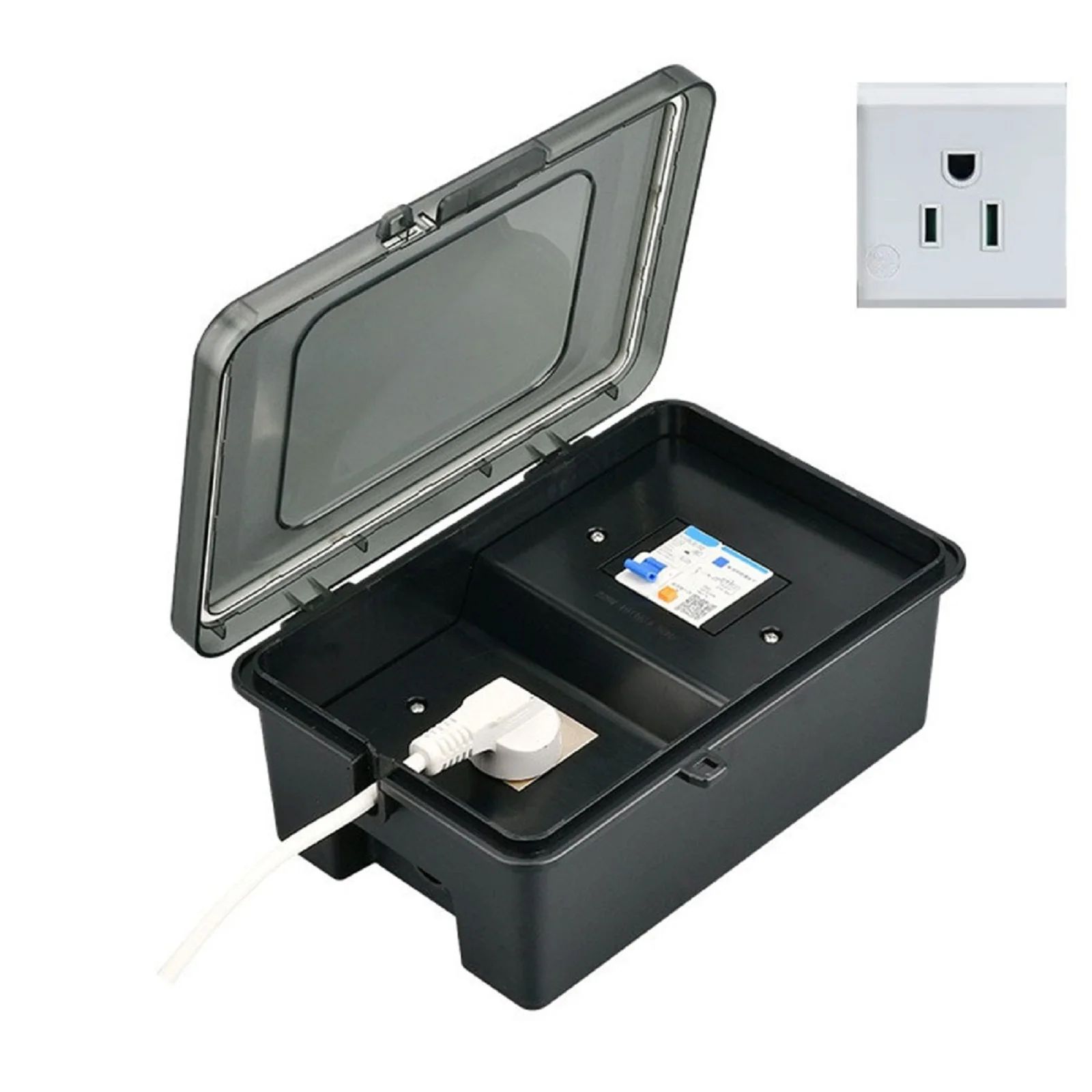 Imagem -03 - Caixa de Soquete Impermeável ao ar Livre com Proteção contra Vazamentos 15a Car Charging Box 1p40arcd Disjuntor Home Plug Ip65 260x175x 100 mm