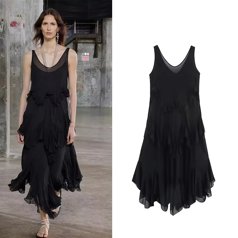 

Long Dress Women Summer Sexy Backless Sleeveless Female Tulle Lightweight Midi Dresses Female Chic Dresses