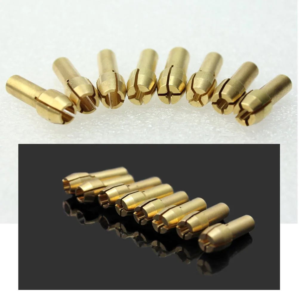 Pack de pinces en laiton, 8 pièces, 1mm 1.6mm 2.3mm 3.2mm, accessoires d'outils rotatifs durables compatibles avec le matériel de loisirs pour la maison
