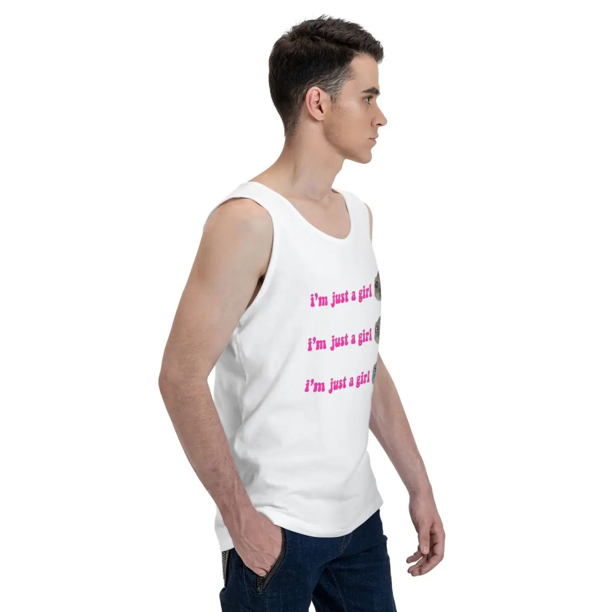 Sad Hamster Meme 100% Cotton Men's Sweatshirt Vest Sleeveless Clothing Tees Men Tank Tops T-shirt