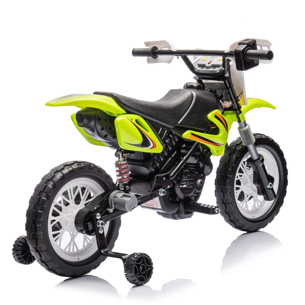 12V Kids Ride On Electric Toy Motorcycle,Indie music box with horn and engine,Simulation of dirt bike modeling for kids 3-8.