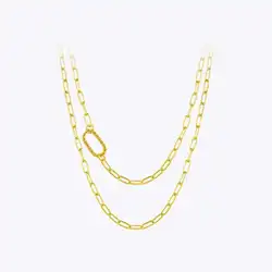 ENFASHION Hollow Square Necklace Long Choker Chain Necklaces For Women Gold Color Stainless Steel Fashion Jewelry Gifts P203162