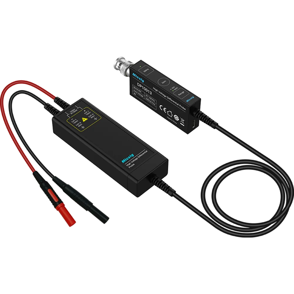 NEW Micsig DP10013 Oscilloscope 1300V 100MHz High Voltage Differential Probe Kit 3.5ns Rise Time 50X/500X Attenuation Rate