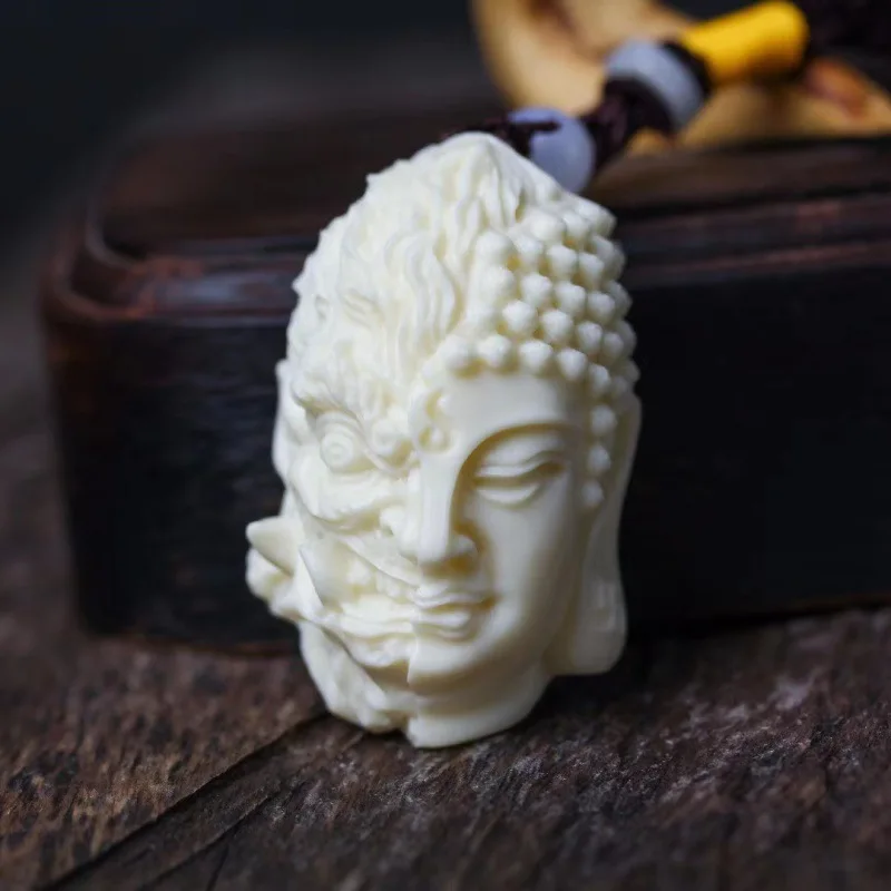 

Ivory Nut a Flash of Thought Double-Sided Buddha Magic Hand Pieces Crafts Car Ornaments Ornament Tathagata Buddha Head Pendant f