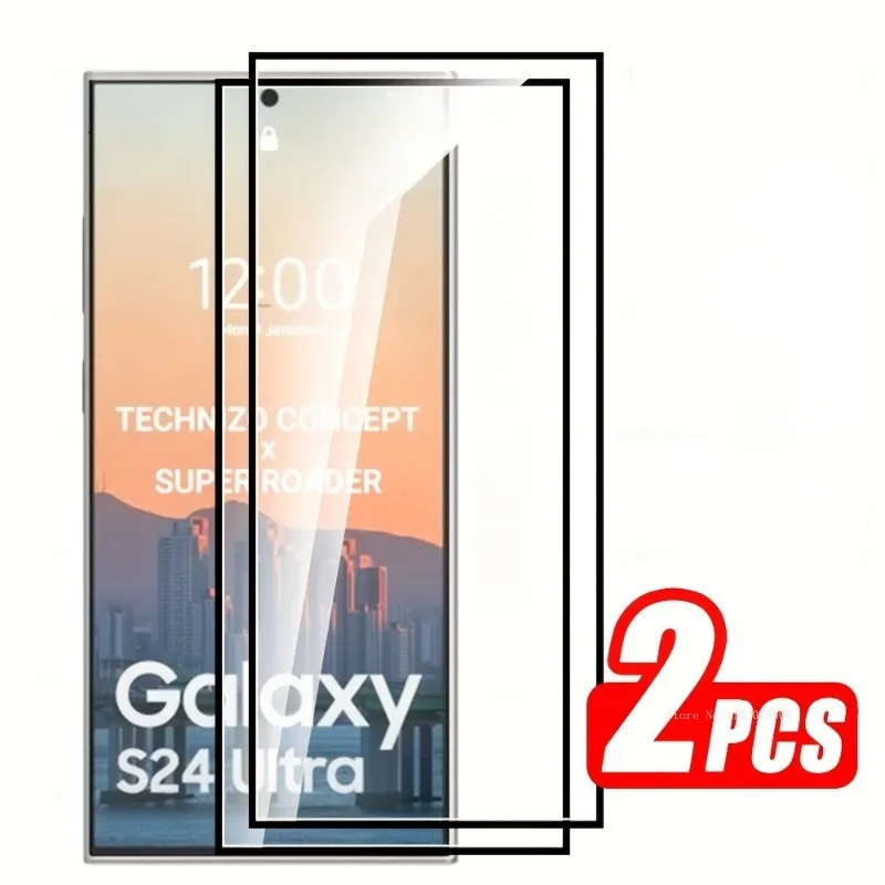 2Pieces 3D Full Cover Tempered Glass For Samsung Galaxy S24 Plus Ultra S24Ultra S23 S22 S21 Plus Screen Protectors