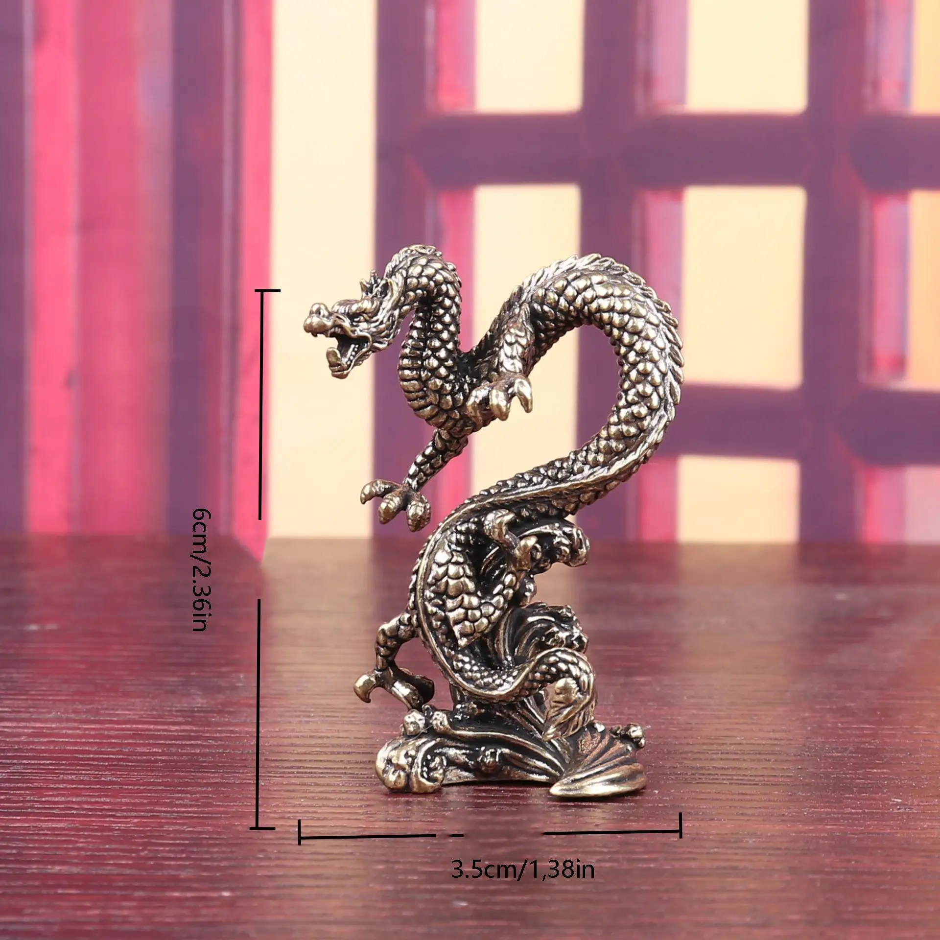 Vintage Brass Dragon Statue, Antique Craftsmanship Home Decor Accent, Perfect Gift for Holidays & Seasons, Elegant Design
